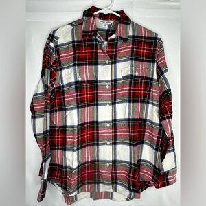 Old Navy Women’s Flannel Boyfriend Tunic Long Sleeves Shirt Buttons-up NWT